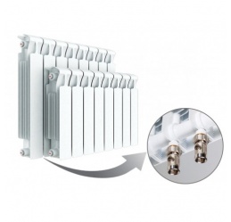 Биметаллический радиатор Rifar Monolit Ventil 500/10 секций/50мм с нижним левым подключением